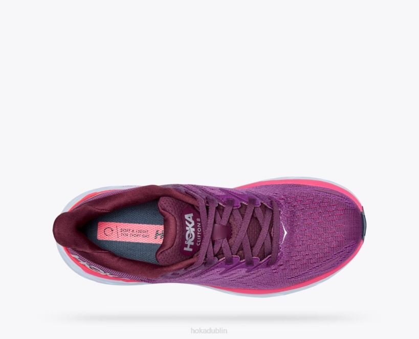 VLP8219 Hoka Women Clifton 8 Grape Wine/Beautyberry
