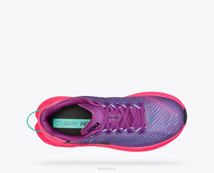 VLP8231 Hoka Women Rincon 3 Beautyberry/Knockout Pink