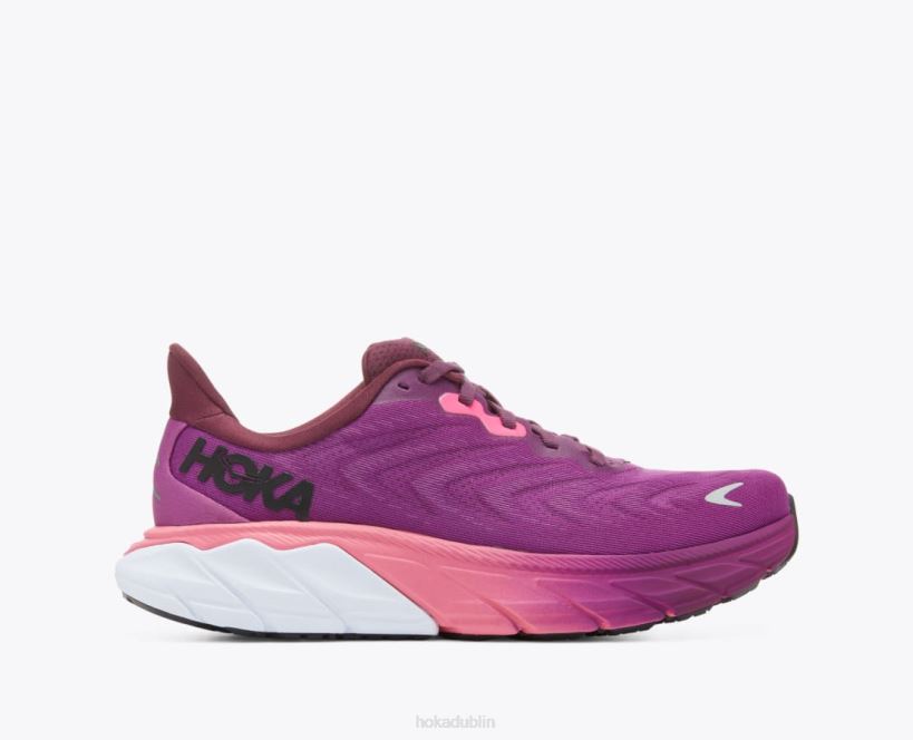 VLP824 Hoka Women Arahi 6 Grape Wine/Beautyberry