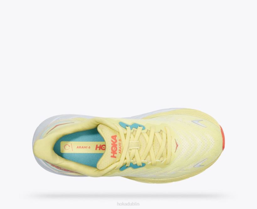 VLP825 Hoka Women Arahi 6 Yellow Pear/Sweet Corn