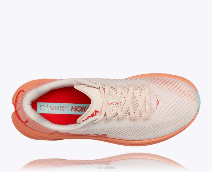 VLP836 Hoka Women Rincon 3 Silver Peony/Cantaloupe