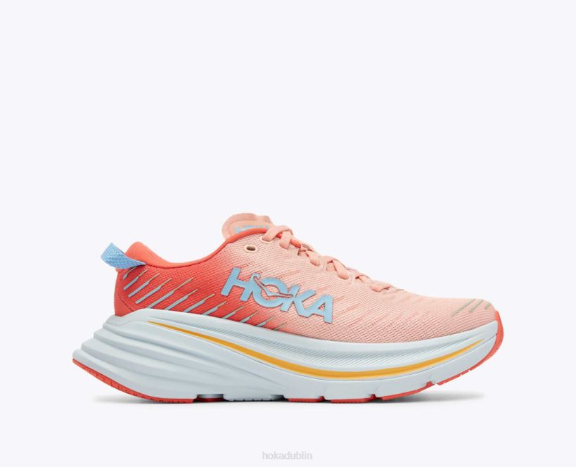 VLP856 Hoka Women Bondi X Camellia/Peach Parfait