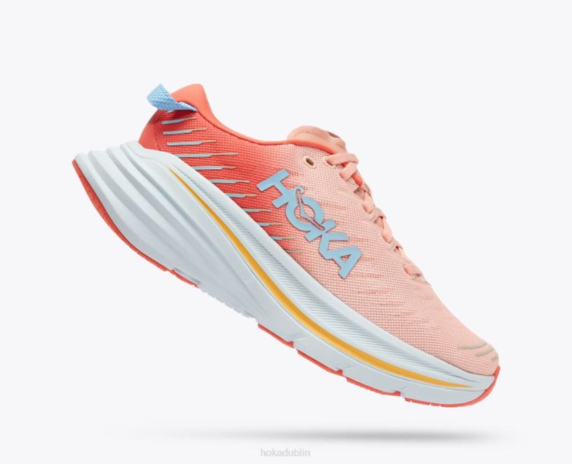 VLP856 Hoka Women Bondi X Camellia/Peach Parfait