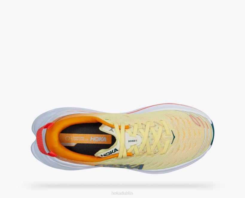 VLP857 Hoka Women Bondi X Yellow Pear/Radiant Yellow