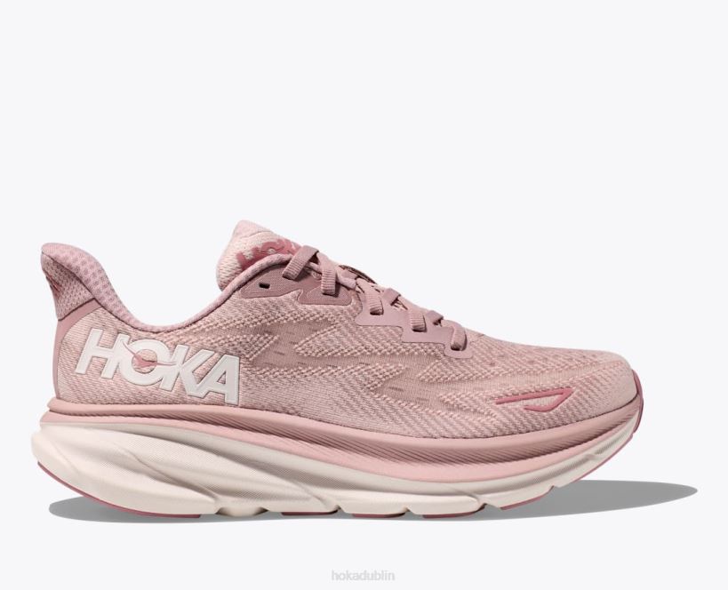 VLP85 Hoka Women Clifton 9 Pale Mauve/Peach Whip