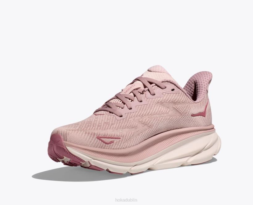 VLP85 Hoka Women Clifton 9 Pale Mauve/Peach Whip