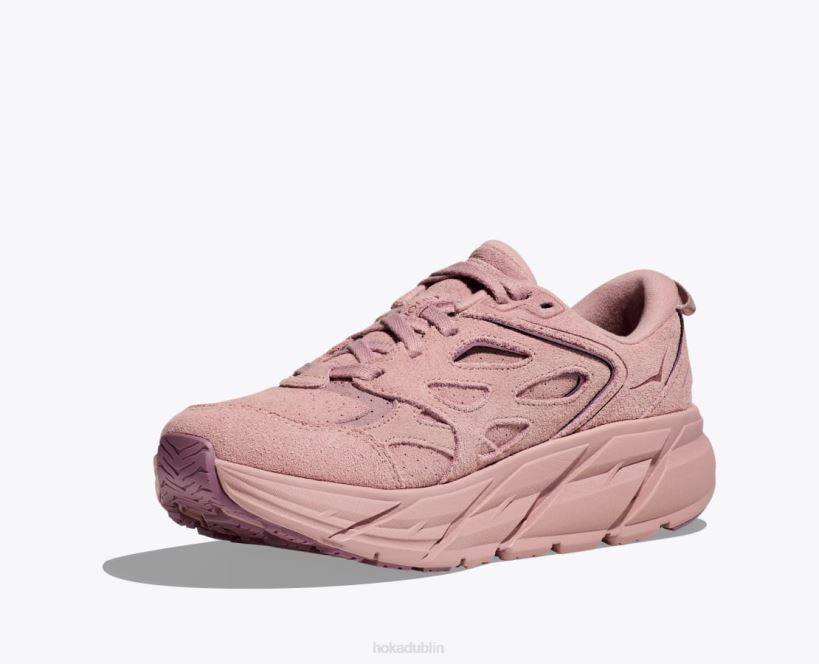 VLP868 Hoka Women Clifton L Suede Pale Mauve