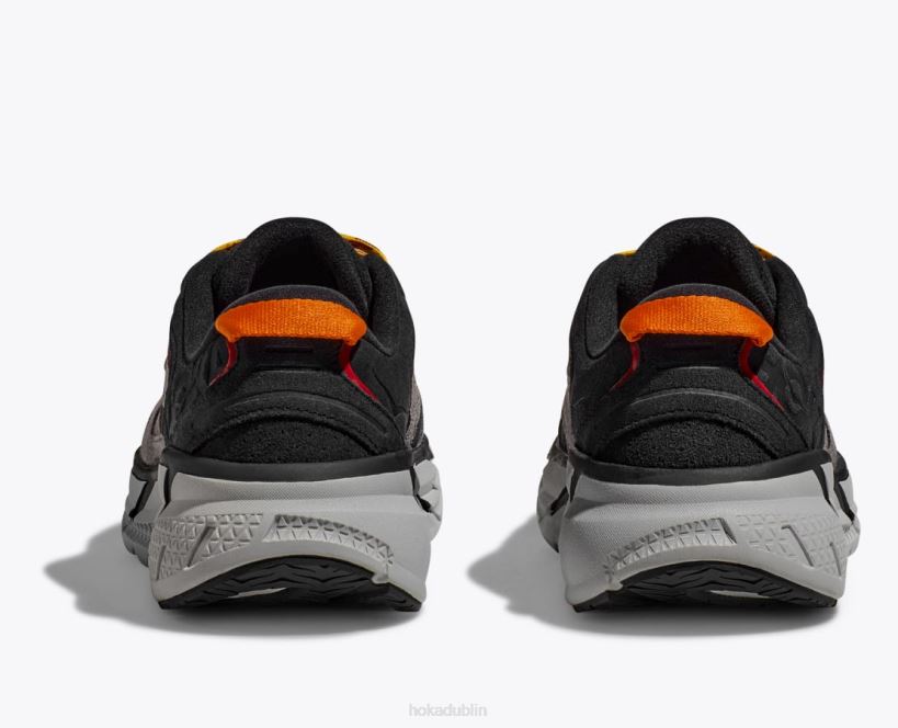 VLP869 Hoka Women Clifton L Suede Black/Lunar Rock