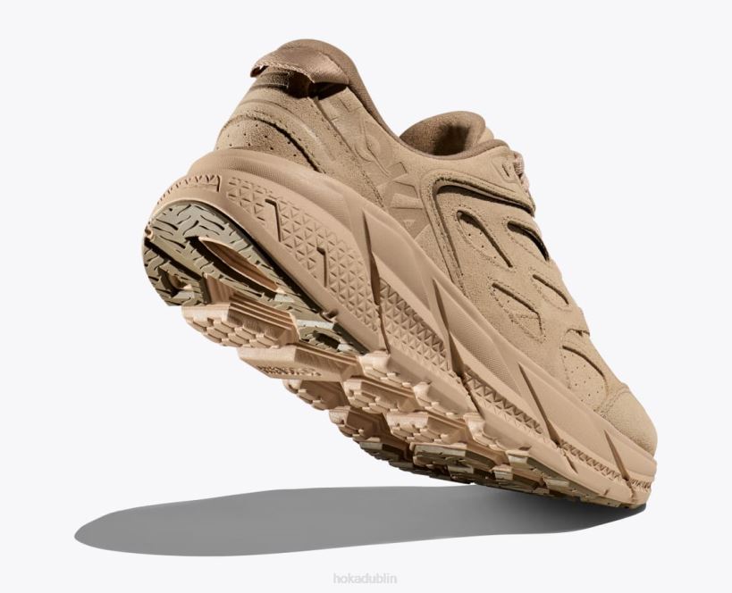 VLP870 Hoka Women Clifton L Suede Shifting Sand/Dune