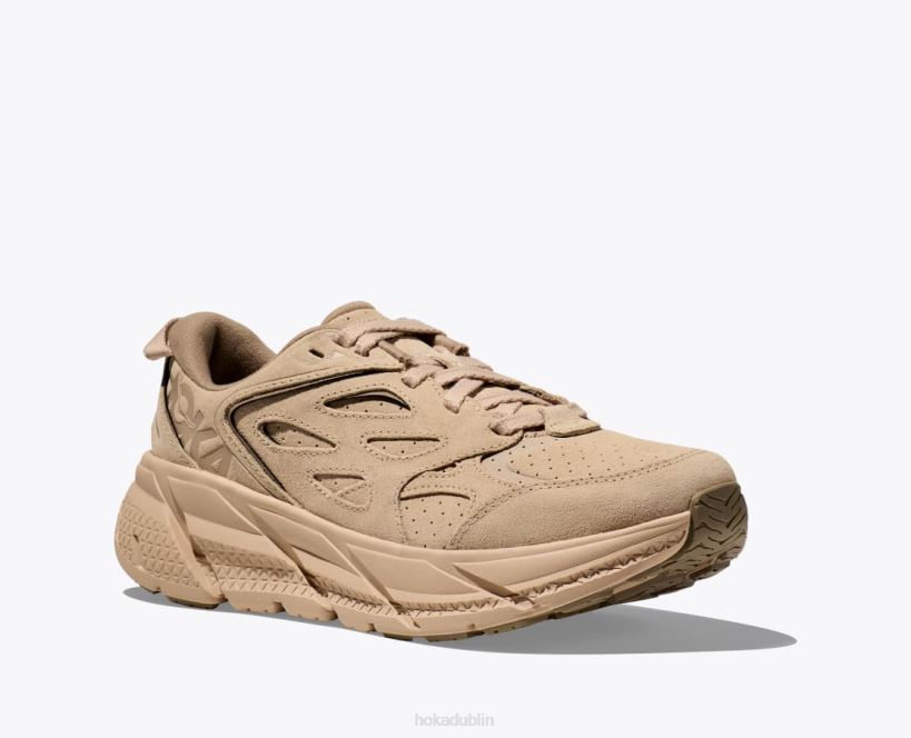 VLP870 Hoka Women Clifton L Suede Shifting Sand/Dune