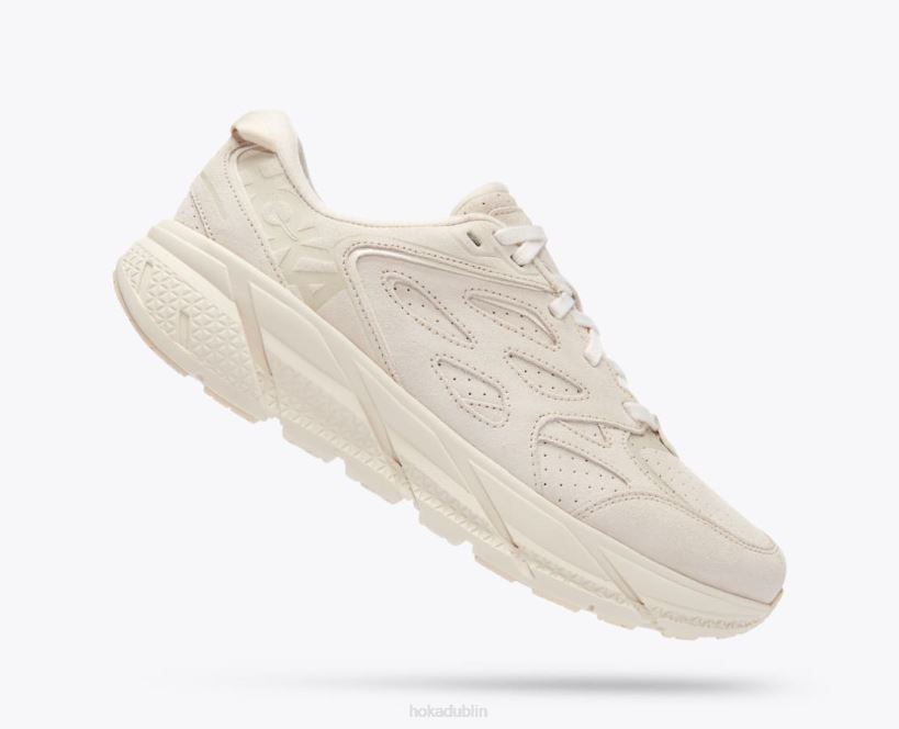 VLP874 Hoka Women Clifton L Suede Eggnog