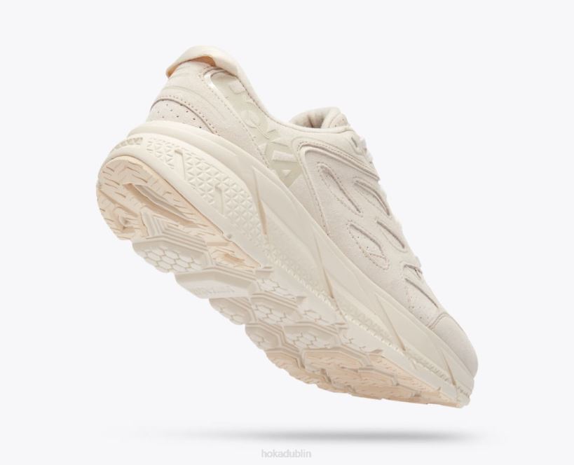 VLP874 Hoka Women Clifton L Suede Eggnog