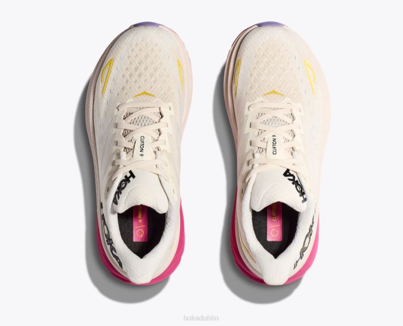 VLP87 Hoka Women Clifton 9 Eggnog/Blanc De Blanc