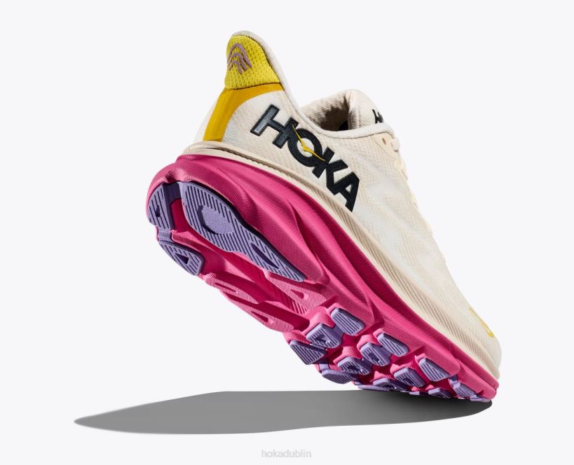 VLP87 Hoka Women Clifton 9 Eggnog/Blanc De Blanc