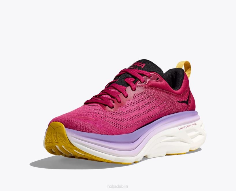 VLP88 Hoka Women Bondi 8 Cherries Jubilee/Pink Yarrow