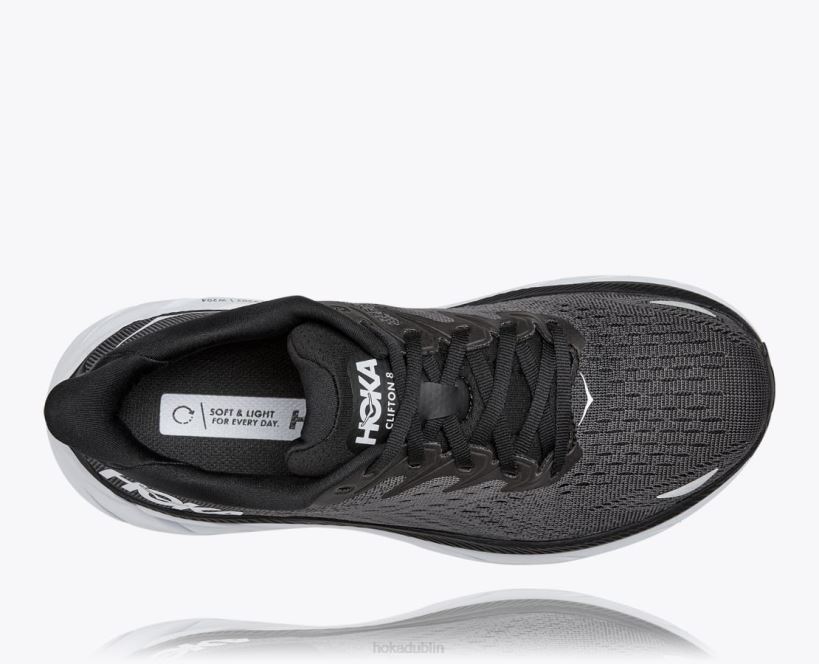VLP891 Hoka Women Clifton 8 Black/White