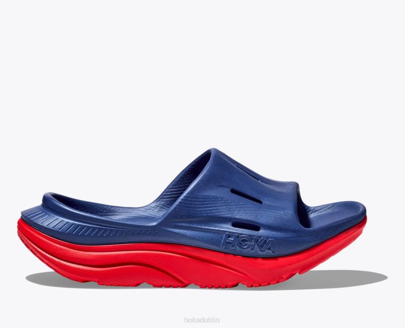 VLP8208 Hoka Women Ora Recovery Slide 3 Bellwether Blue/Red Alert