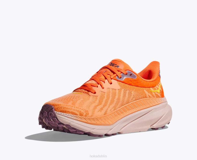 VLP8108 Hoka Women Challenger 7 Mock Orange/Vibrant Orange