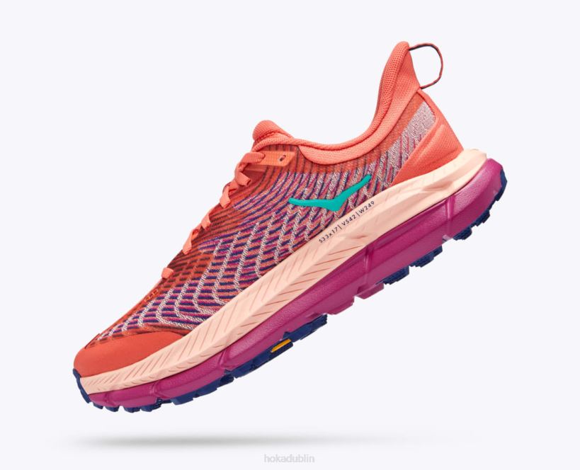 VLP8114 Hoka Women Mafate Speed 4 Camellia/Peach Parfait